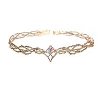 Diadème de princesse elfe, bijoux de tête for femmes, 1 pièce, coiffe de fée, bandeau de cheveux en cristal, couronne de cheveux elfiques, bandeau de forêt, accessoire de cosplay elfique, diamètre d'e