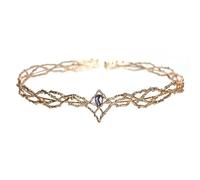 Diadème de princesse elfe, bijoux de tête for femmes, 1 pièce, coiffe de fée, bandeau de cheveux en cristal, couronne de cheveux elfiques, bandeau de forêt, accessoire de cosplay elfique, diamètre d'e