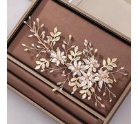 Diadème en diamant, cristal doré, strass, fleur, épingle à cheveux de mariage, accessoires pour cheveux, épingle à cheveux de mariée faite à la main, accessoires pour cheveux de mariage, diadème
