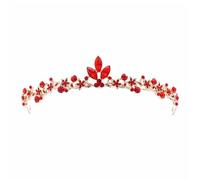 Diadème et couronnes de mariage en cristal rouge pour femme, diadème de princesse, anniversaire, diadème pour mariage, bal de fin d'année, fête de mariage, adjustable, Strass, Pas de gemme