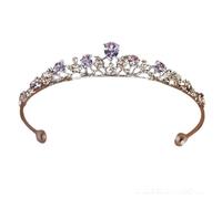 Diadème et couronnes de mariage minimalistes avec strass bleus pour femme, diadème de princesse pour anniversaire, mariage, bal de fin d'année, fête de mariage, adjustable, Strass, Pas de gemme