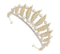 Diadème générique pour femmes, reines de mariée, princesses, demoiselles d'honneur, anniversaires, concours de beauté (Couleur : Or) (Or)