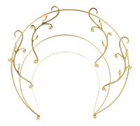 Diadème Halo pour Femmes en Alliage Doré, Couronne Élégante | Coiffe Artisanale Chic, Style Classique Vintage pour Bal et Usage Quotidien