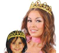 Diadème - Or - Enfant Fille - Jaune - Strassé avec ornements imitant des pierres précieuses