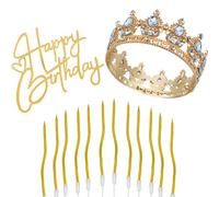 Diadème Rond pour Fille,Deco Gateau Anniversaire,12pcs Bougies Spirales pour Gâteau,Bougies Anniversaire Doré,Idéal pour Anniversaire,Mariage,Fête,Décoration Cupcake