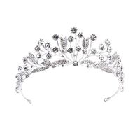 Diadème/serre-tête de princesse argenté générique orné de strass, pour mariage, fête, anniversaire, concours de beauté, bal de fin d'année.