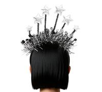 Diadèmes de Noël - Coiffe du Nouvel An à paillettes 2026 | Bandeaux à cheveux avec paillettes et pompons dorés pour fête, anniversaire, bureau, costume scolaire, séance photo