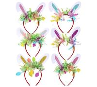 Diadèmes de Pâques - Serre-tête avec oreilles de lapin | Bandeau de maquillage avec oreilles de lapin pour fêtes, 6 bandeaux décoratifs de dessins animés | Herr