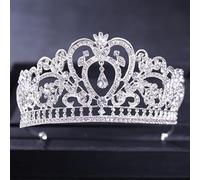 Diadèmes et couronnes pour femmes, couronne de mariage en cristal de luxe baroque couleur argent strass mariée diadème couronne coiffure accessoires pour cheveux femmes coiffe de mariée.Style X Silver