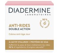 Diadermine - Crème Visage Jour - Soin Visage Anti-Rides Double Action - Actif Hyaluron et Protéine de Soja - Lisse visiblement rides et ridules - Contenant de 50 ml