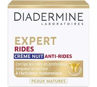 Diadermine - Crème Visage Nuit - Soin Visage Anti-Rides Double Action - A l'activateur Hyaluronique - Lisse visiblement rides et ridules - Contenant de 50 ml