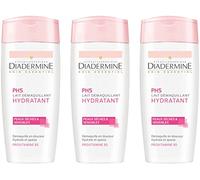 Diadermine - Lait Démaquillant Visage, Yeux et Lèvres - Hydratant - PH5 - Peaux Sèches et Sensibles - Hydrate et Apaise - Nettoyant - 96% d'ingrédients d'origine naturelle - Flacon de 200 ml