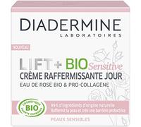 Diadermine - Lift + BIO Sensitive - Crème Raffermissante Jour - Soin du Visage - Peaux Sensibles - Eau de Rose BIO et Pro Collagène - Pot de 50 ML