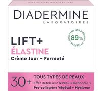 Diadermine - Lift+ Elastine - Crème de Jour Visage - Soin Anti-Rides Ultra Tenseur - Pro-Collagène végétal et actif soja - 89% d'ingrédients d'origine naturelle - Soin Anti-âge - Pot de 50 ml