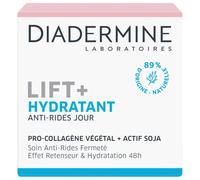Diadermine - Lift+ Hydratant - Crème Jour Visage - Soin Anti-Rides Ultra Fermeté - Pro-Collagène végétal et actif soja - 89% d'ingrédients d'origine naturelle - Pot de 50 ml