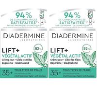 Diadermine - Lift+ Végétal Actif - Crème Visage de Jour - Soin Anti-Rides Fermeté - Acide Hyaluronique Végétal et Actifs Botaniques - Régénère et Lisse Intensément les Rides - Pot de 50 ml (Lot de 2)