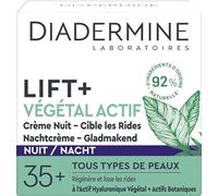 Diadermine - Lift+ Végétal Actif - Crème Visage de Nuit - Soin Anti-Rides Fermeté - Acide Hyaluronique Végétal et Actifs Botaniques - Régénère et Lisse Intensément les Rides - Pot de 50 ml