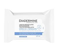 Diadermine - Lingettes Démaquillantes Visage, Yeux et Lèvres - Express 3 en 1 - Tous Types de Peaux - Nettoyant Visage - Haute Tolérance - Paquet de 40 Pièces en fibres d'orgine naturelle