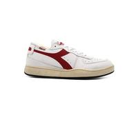 Diadora - Baskets en cuir blanc avec détails rouges - Homme - Chaussures - Blanc - Taille: 41 EU
