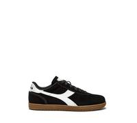 Diadora Chaussure Basse Baskets Casual Modèle Tokyo 181247 Tige en Cuir Suède Premium, Semelle en Caoutchouc, Chaussures Unisexe, Noir , 45 EU