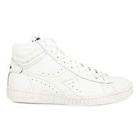 Diadora Mixte Game L High Waxed Chaussures de Gymnastique, Bianco Bianco Blu Mar Caspio (Blanc), 36.5 EU Étroit