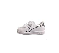 Diadora Garçon Unisex Kinder Game P TD Baskets, Blanc/Blanc/Noir, 24 EU