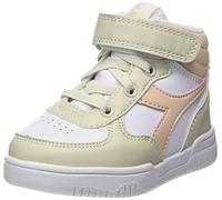 Diadora Garçon Unisex Kinder Raptor Mid TD Chaussure de Gymnastique, White Bone/Pastel Rose Tan, 23 EU