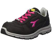Diadora Homme Run II Low S3 SRC ESD Chaussure de Piste d'athlétisme, Black/Fucsia Red, 42 EU