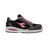 Diadora Homme Run Net AIRBOX Low S1P SRC Chaussure de Piste d'athlétisme, Smoke/Black, 38 EU