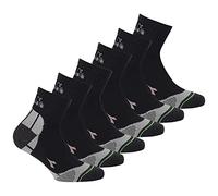 Diadora Lot de 6 paires de chaussettes de sport unisexes avec logo, Noir , 43-46