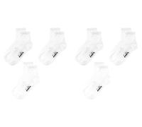 Diadora Lot de 6 paires de chaussettes quarter en coton mélangé élastique, unisexe pour homme femme, tailles 35 à 46, noir et blanc, 6 paires blanches, 43-46