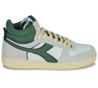 Diadora, Magic Basket Demi Cut Suede Leather, Chaussures Mode Casual Sport, White Green, 45 EU