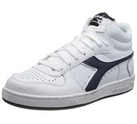 Diadora Mixte Magic Basket Demi Icona Chaussure de Gymnastique, White Blue Caspian Sea, 43 EU