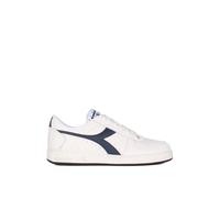 Diadora Mixte Magic Basket Low Icône Chaussure de Gymnastique, Blanc White Blue Caspian Sea, 46 EU