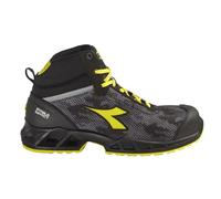 Diadora Utility Chaussures de sécurité Hautes Shark Stable Impact S3S FO SR SC ESD - Noir/Gris/Jaune 42 - Chaussures de sécurité