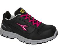 Diadora Homme Run II Low S3 SRC ESD Chaussure de Piste d'athlétisme, Black/Fucsia Red, 41 EU