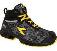 Diadora Utility Shark SI Mid S3S, bottes de sécurité unisexes 35 EU Noir/Gris/Jaune Noir/Gris/Jaune