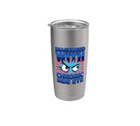 Diagnostic amusant diagnostiqué avec humour chronique des yeux latéraux Gobelet isotherme en acier inoxydable double paroi