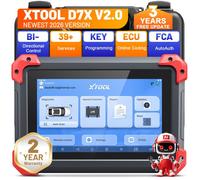 Diagnostic auto D7X - XTOOL - Assistés par IA - 39 fonctions spéciales - CAN FD/DOLP/FCA - Avec fil - 2+64G - 2500mAh 7.3v