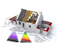 Diagnostic de performance énergétique (DPE) avec plan 2D et 3D pour maison