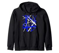 Diagonal Dynamics Bleu et Blanc Sweat à Capuche