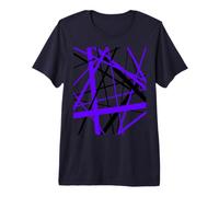 Diagonal Dynamics Bleu et Noir T-Shirt Haut de Gamme