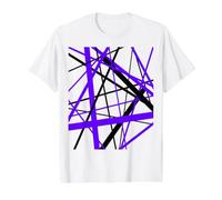 Diagonal Dynamics Lilas-Violet et Noir T-Shirt Graphique avec Valeur, Homme, Blanc, S