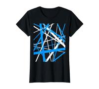 Diagonal Dynamics Medium - Bleu et Blanc T-Shirt Graphique avec Valeur, Femme, Noir, S