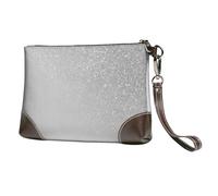 Diagonal Gris Argent Paillettes,Sacs à Main en Cuir PU pour Femmes, Pochette à Fermeture éclair, Portefeuille, Sac à Main avec dragonne