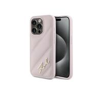Étui Karl Lagerfeld pour iPhone 15 Pro Max 6.7 rose hardcase Diagonal Quilted Script