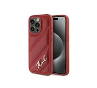 Étui Karl Lagerfeld pour iPhone 15 Pro Max 6.7 rouge hardcase Diagonal Quilted Script