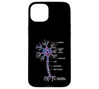 Diagramme cellulaire du Cerveau étiqueté sur l'anatomie des neurones de neurobiologie Coque pour iPhone 15 Plus