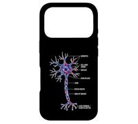 Diagramme cellulaire du Cerveau étiqueté sur l'anatomie des neurones de neurobiologie Coque pour iPhone 17 Pro