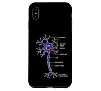 Diagramme cellulaire du Cerveau étiqueté sur l'anatomie des neurones de neurobiologie Coque pour iPhone XS Max